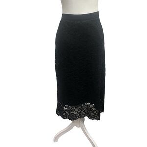NWT Rafaela Black Lace Midi Skirt MSRP $69 Whimsigoth Witchcore Vamp Romantic